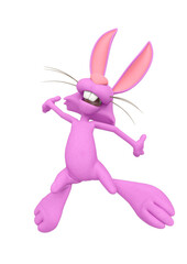 rabbit cartoon is jumping and happy