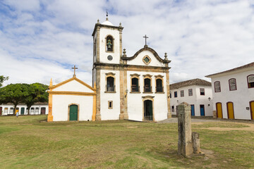 Fototapeta na wymiar The historic church of Santa Rita de Cassia, built in 1722, in Paraty, Brazil.