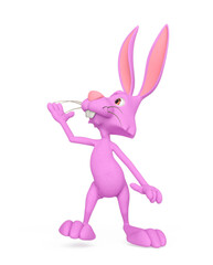 rabbit cartoon is looking up