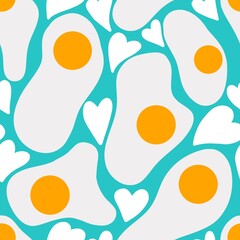 Kids seamless scrambled eggs pattern for fabrics and packaging and gifts and cards and linens
