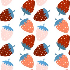 Summer seamless strawberry pattern for fabrics and textiles and packaging and gifts and cards and linens and kids