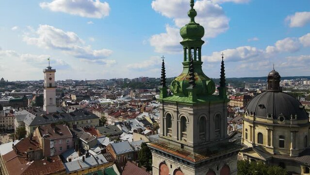 The Ukrainian city is Lviv. Aerial photography