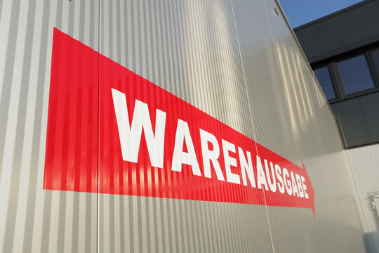 Warenausgabe - Hinweispfeil
