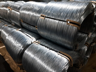 Coil of wire. Wire reel. knitting wire. Steel wire. Wire production. Wire manufacturing. procedure wire drawing.
Finished goods warehouse.