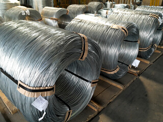 Coil of wire. Wire reel. knitting wire. Steel wire. Wire production. Wire manufacturing. procedure wire drawing.
Finished goods warehouse.