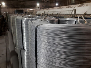 Coil of wire. Wire reel. knitting wire. Steel wire. Wire production. Wire manufacturing. procedure...