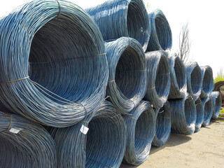 Coil of wire. Wire reel. knitting wire. Steel wire. Wire production. Wire manufacturing. procedure wire drawing.
Finished goods warehouse.