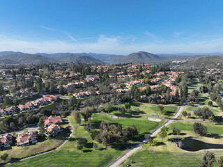 Golf in residential neighborhood in South California. USA. 