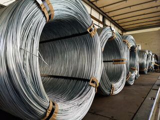 Coil of wire. Wire reel. knitting wire. Steel wire. Wire production. Wire manufacturing. procedure wire drawing.
Finished goods warehouse.