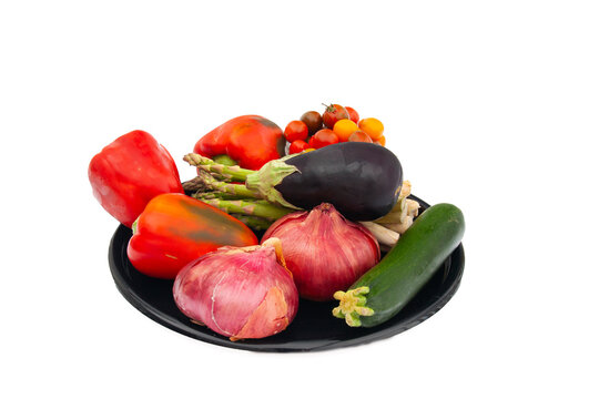 vegetables on a white background