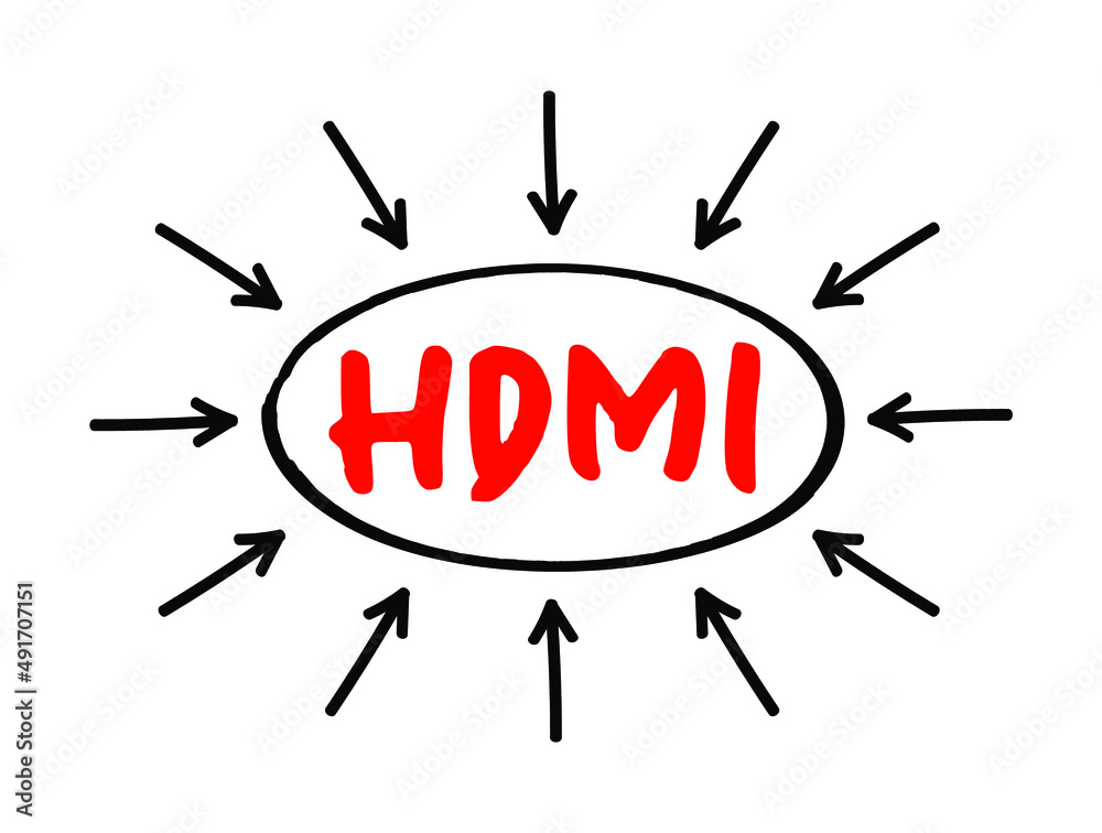 Aufkleber hdmi high definition multimedia interface - connection method that combines both uncompressed audio 