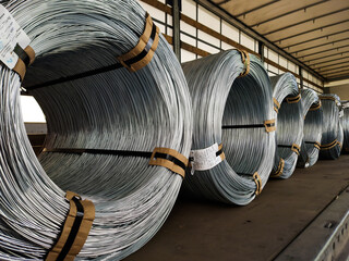 Coil of wire. Wire reel. knitting wire. Steel wire. Wire production. Wire manufacturing. procedure wire drawing.
Finished goods warehouse.