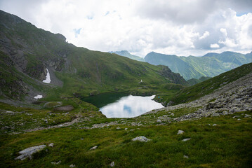 Fototapeta na wymiar Landscape in Fagaras Mountains, Balea lake, Romania