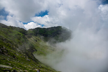 Landscape in Fagaras Mountains, Balea lake, Romania