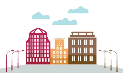 City landscape vector colored background