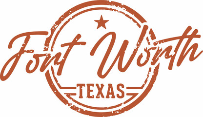 Fort Worth Texas USA City Vintage Stamp - 491708534