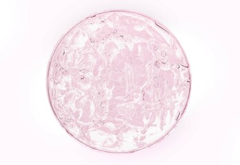 Liquid cream gel cosmetic smudge texture pink background
