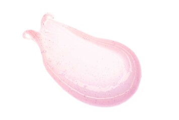 Cream gel lavender purple transparent cosmetic sample texture with bubbles isolated background