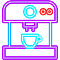 Coffee Machine Neon Icon