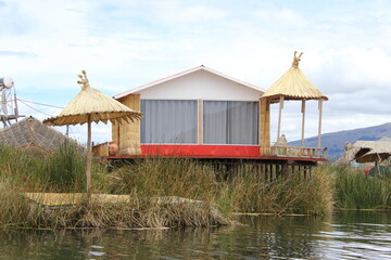 Lake Titicaca is the highest navigable lake in the world where the community of the Uros is located, Republic of Peru