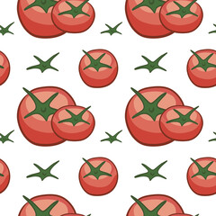 seamless pattern with tomatoes. print for fabric, wrapping paper. background