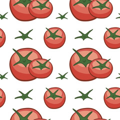 seamless pattern with tomatoes. print for fabric, wrapping paper. background