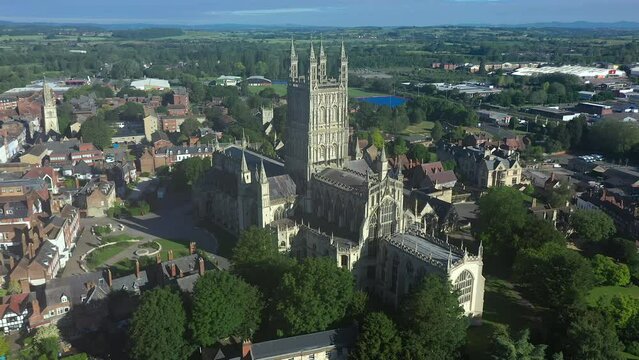 Aerial view of Gloucester Cathedral, Gloucester, Gloucestershire, England