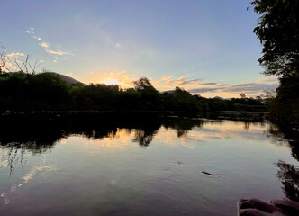 sunset over the lake