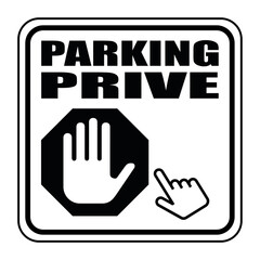 Logo parking privé. - obrazy, fototapety, plakaty