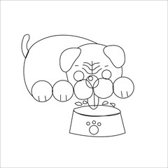 Dogs coloring page for kids 