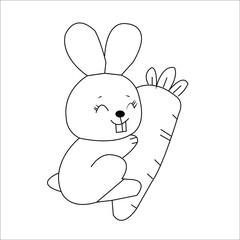 Rabbit colorig page for kids