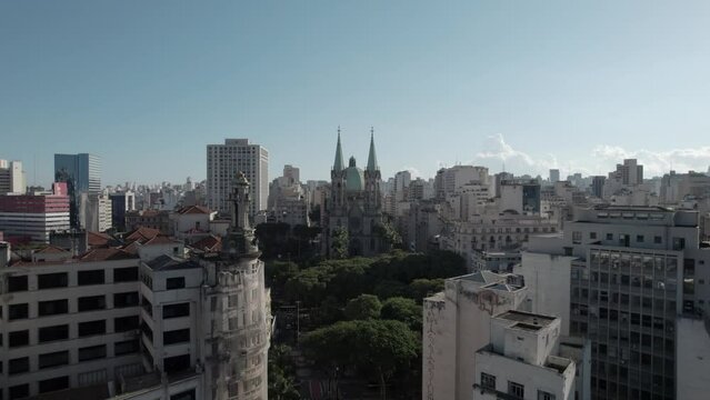 Aerial view of the "Pra&ccedil;a da S&eacute;" region, S&atilde;o Paulo, Brazil.