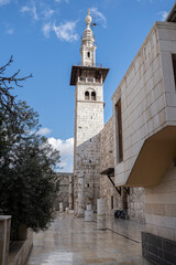 East tower, Jesus minaret of the Omayyaden Mosque in Damascus, Syria, Middle East