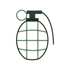 Vector illustration of cartoon grenade icon on white background.