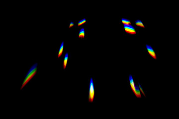 Isolated image on a black background of spectral gradient natural highlights.