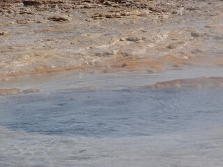 Iceland's first geyser. Great geyser. Hot spring in Iceland.