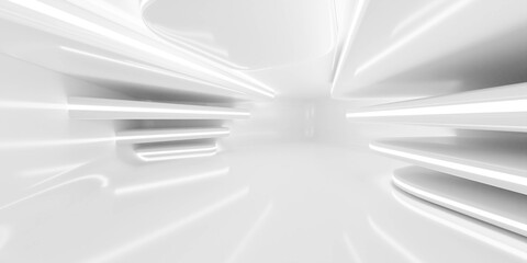 white minimalistic technology lights background abstract 3d render illustration