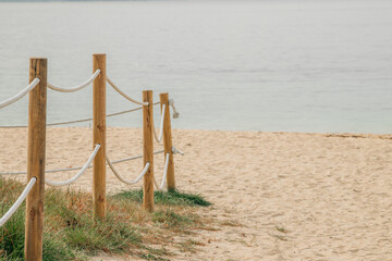 Fototapeta na wymiar rodeira beach landscape in cangas, pontevedra, galicia, spain