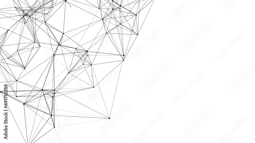 Wall mural global network connection. abstract vector background of dots and lines with polygons. the concept o