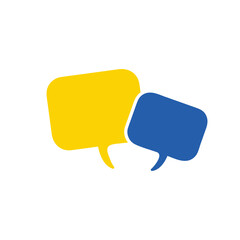 Ukraine talk speech bubble. Abstract languages concept flat illustration. Stock vector illustration isolated on white background.