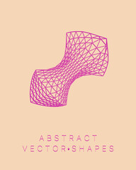 Geometric shape for design. Wireframe illustration. Molecular grid. 3d technology style. Vector illustration. Futuristic connection structure for chemistry and science.