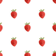 Summer pattern with strawberries for background, wallpaper, texture, decor