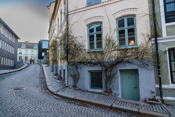 street in the old town, Dopsgate, Oslo, Norway