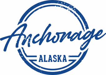 Anchorage Alaska USA City Vintage Stamp