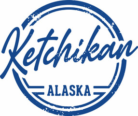 Ketchikan Alaska USA City Vintage Stamp