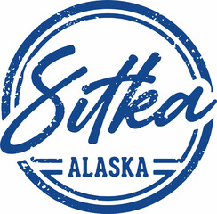 Sitka Alaska USA City Vintage Stamp - obrazy, fototapety, plakaty