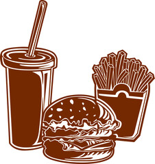 Fast food vector Icons design on white background
