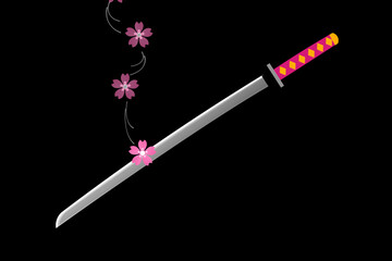 日本刀と桜