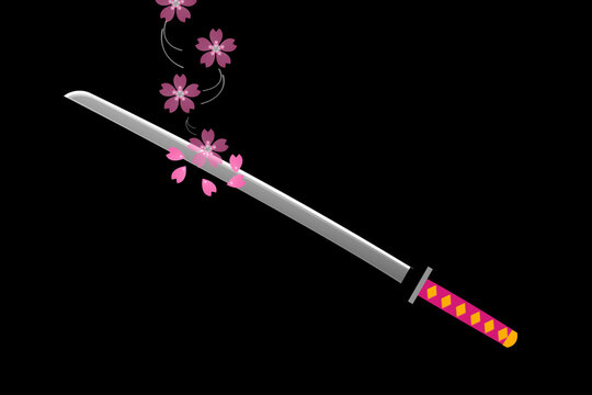 日本刀と桜