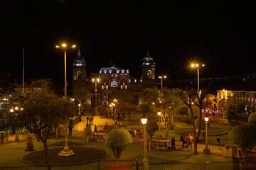 Fototapeta na wymiar City of Ayacucho in Peru at night